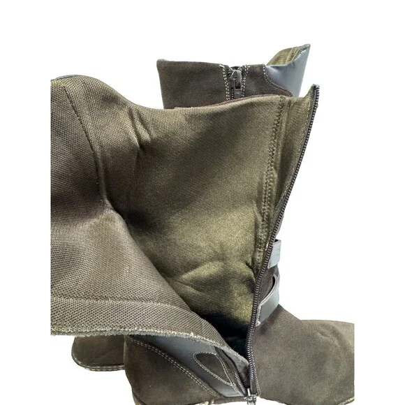 Aquatalia Women’s Mid Calf Boots Brown Suede Waterproof Block Heel Size 7.5 - Picture 11 of 16